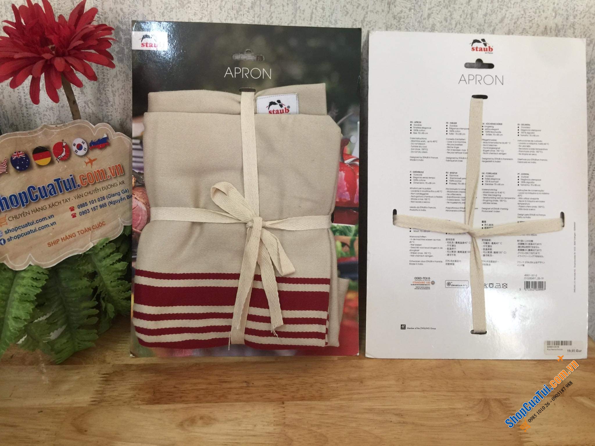 TẠP DỀ CHÍNH HÃNG STAUB - GERMANY - màu đỏ