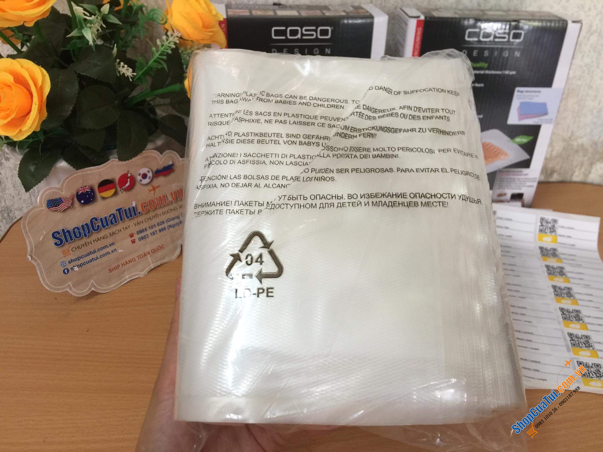 HỘP 50 TÚI HÚT CHÂN KHÔNG CASO