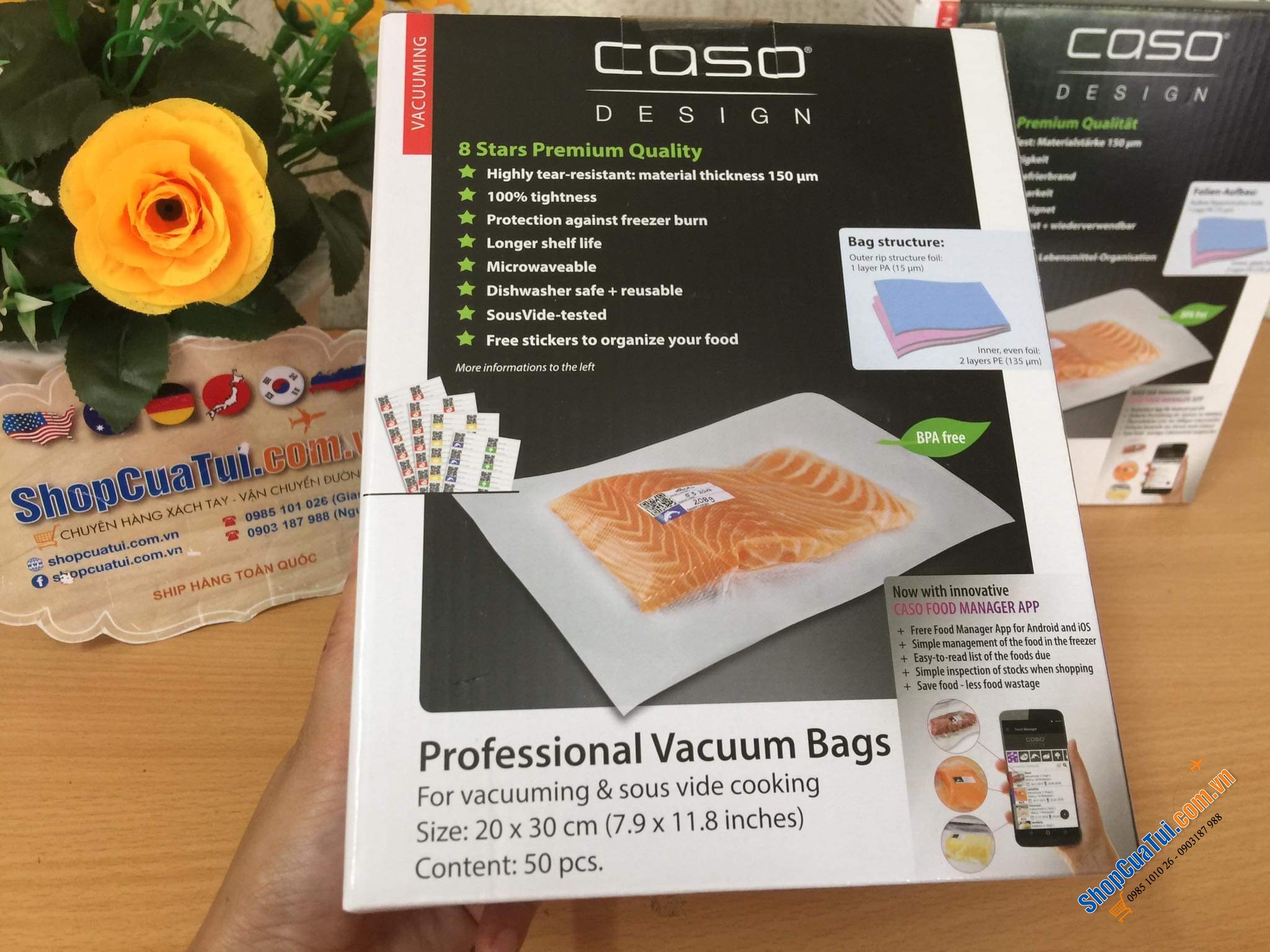 HỘP 50 TÚI HÚT CHÂN KHÔNG CASO