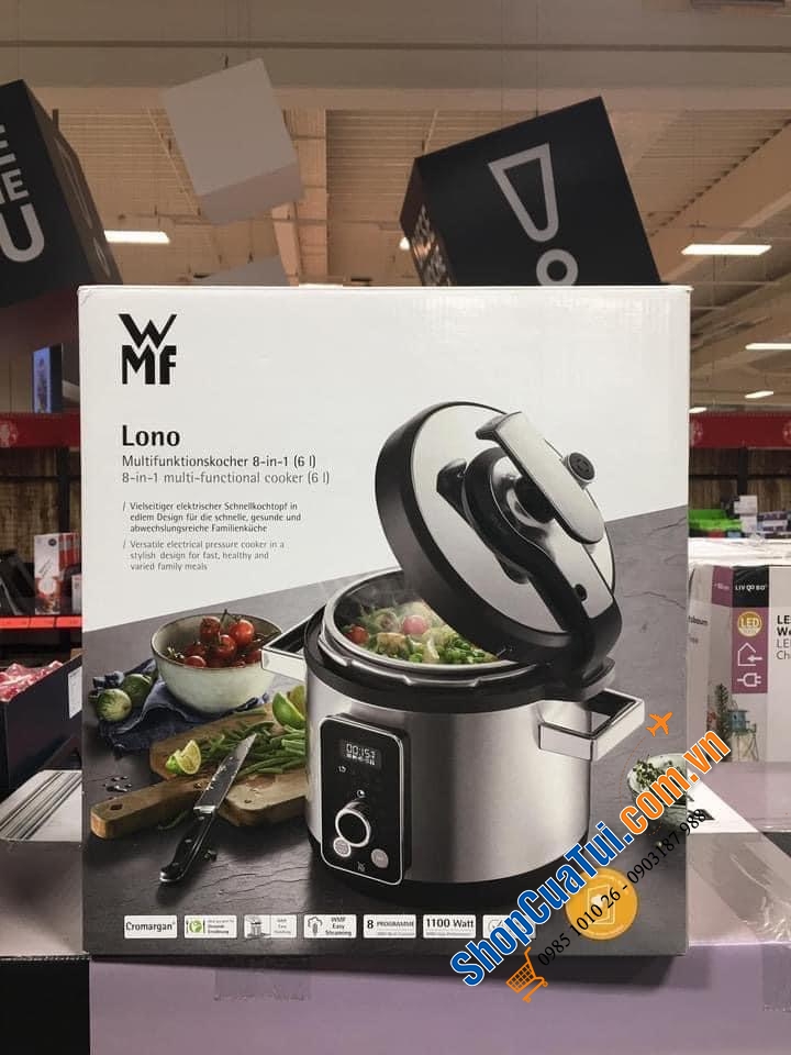 Nồi áp suất điện đa năng WMF Lono 8 trong 1. Nồi cơm, nồi nấu các món hầm nhanh, nấu chậm tròn vị, giữ nguyên dinh dưỡng & vitamin