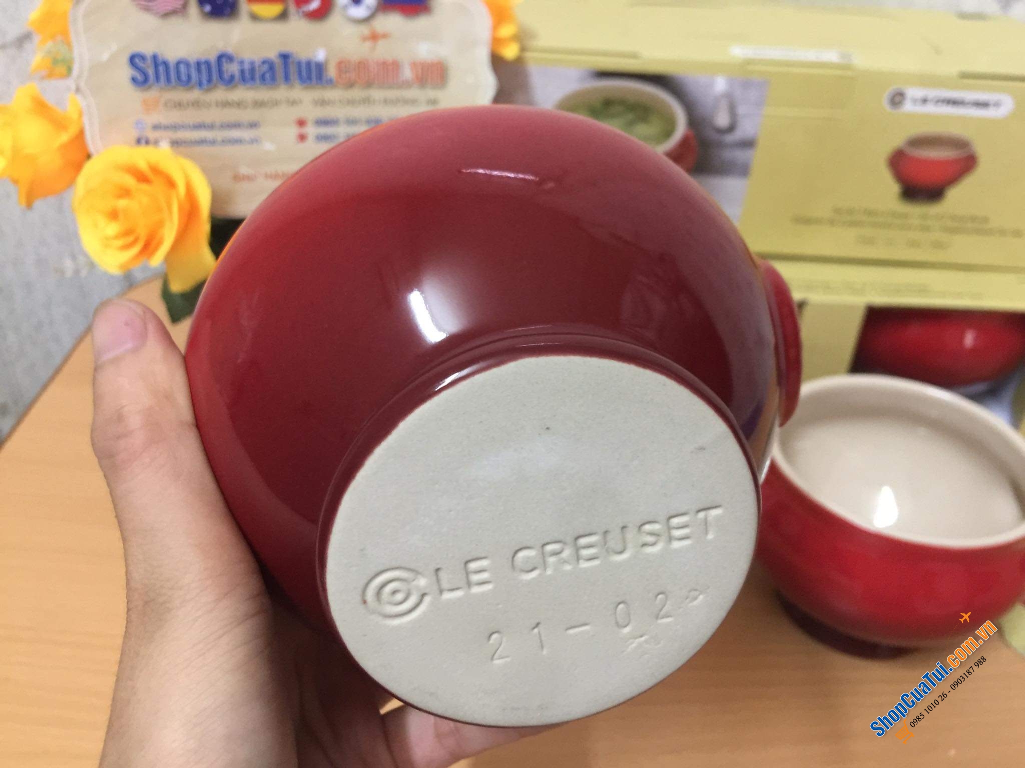 SET 2 BÁT ĂN SÚP, CHÈ LE CREUSET MÀU ĐỎ 600ml