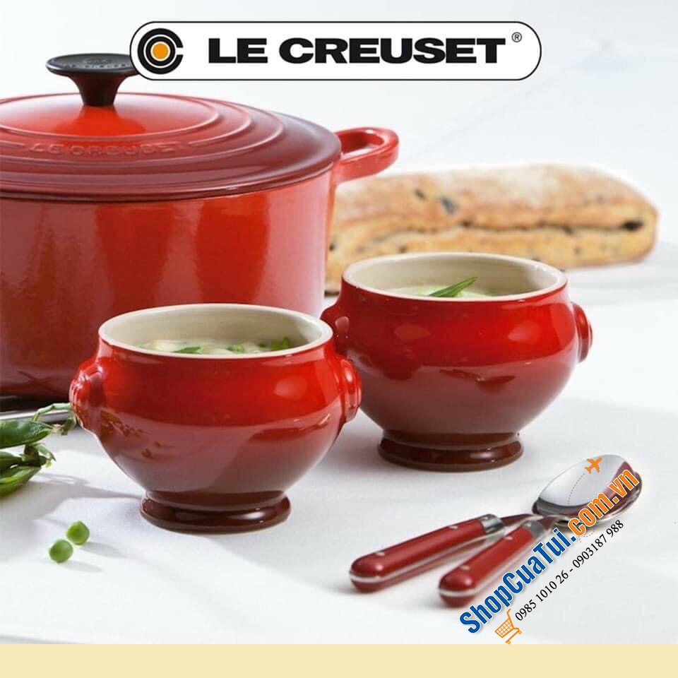 SET 2 BÁT ĂN SÚP, CHÈ LE CREUSET MÀU ĐỎ 600ml