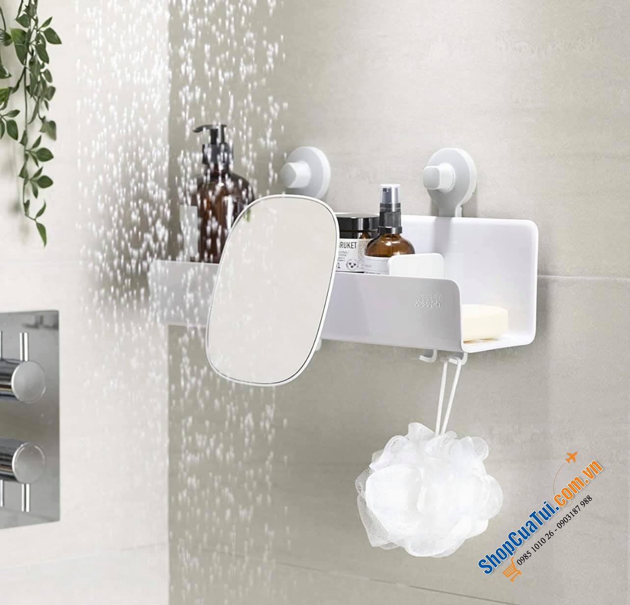 SET ĐỂ DỤNG CỤ NHÀ TẮM KÈM GƯƠNG JOSEPH JOSEPH.
