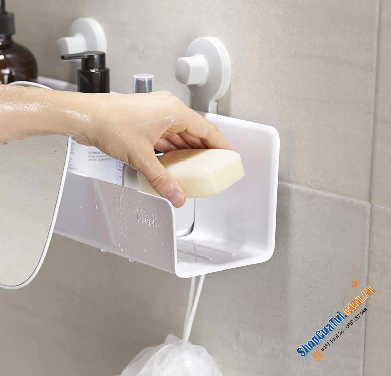 SET ĐỂ DỤNG CỤ NHÀ TẮM KÈM GƯƠNG JOSEPH JOSEPH.