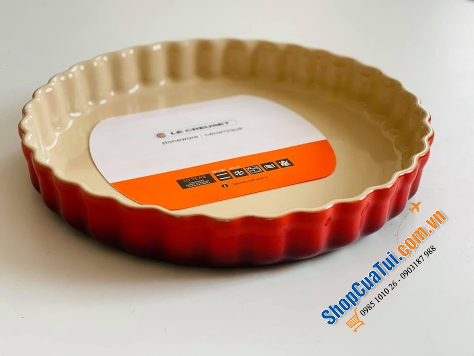 ĐĨA KHAY BÁNH GỐM LE CREUSET TARTE 28 CM MÀU ĐỎ.