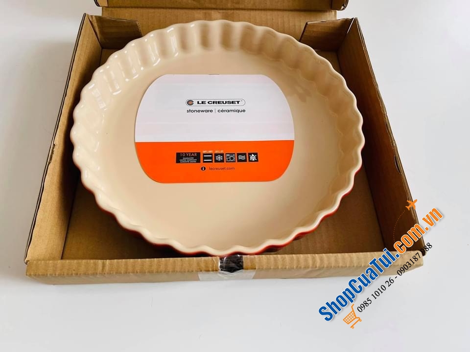 ĐĨA KHAY BÁNH GỐM LE CREUSET TARTE 28 CM MÀU ĐỎ.