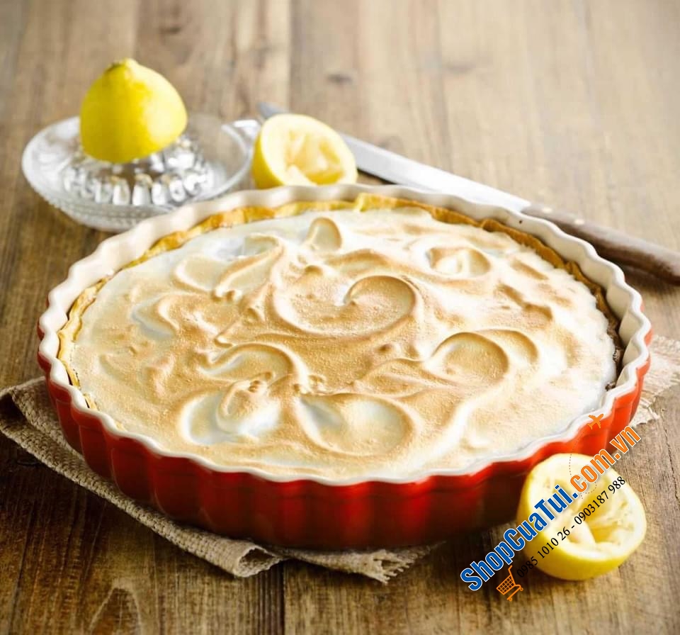 ĐĨA KHAY BÁNH GỐM LE CREUSET TARTE 28 CM MÀU ĐỎ.