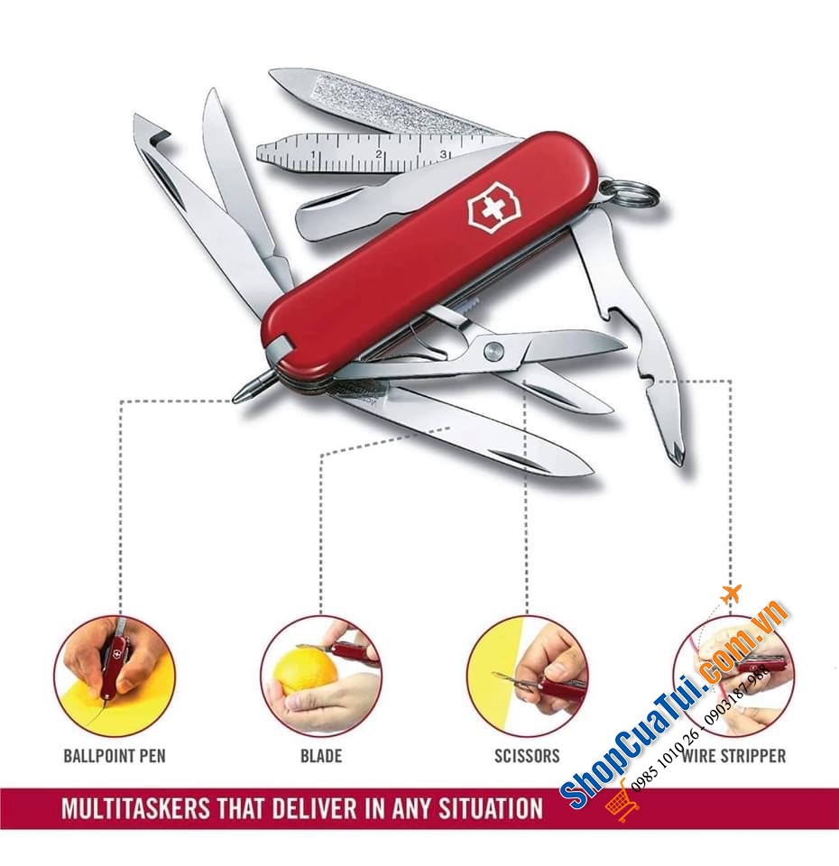 Dụng Cụ Đa Năng Bỏ Túi 18 công năng VictorInox made in Thuỵ Sĩ - Dụng cụ đa năng Victorinox Fisherman 1.4733.72 - Bấm móng tay