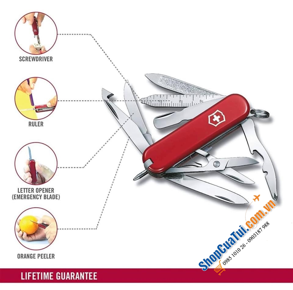 Dụng Cụ Đa Năng Bỏ Túi 18 công năng VictorInox made in Thuỵ Sĩ - Dụng cụ đa năng Victorinox Fisherman 1.4733.72 - Bấm móng tay