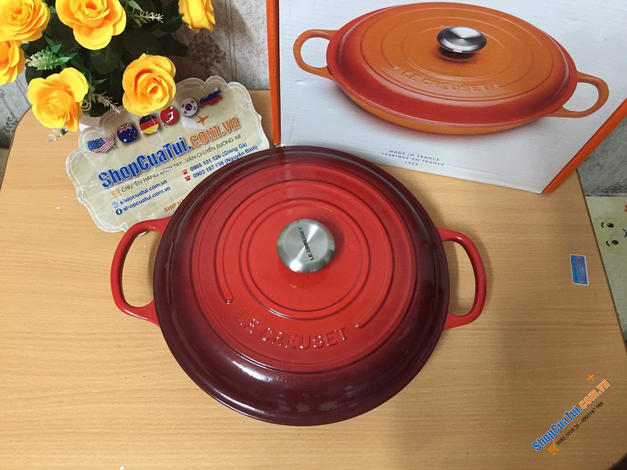 NỒI CHẢO LE CREUSET 30cm 3,2 lit màu đỏ