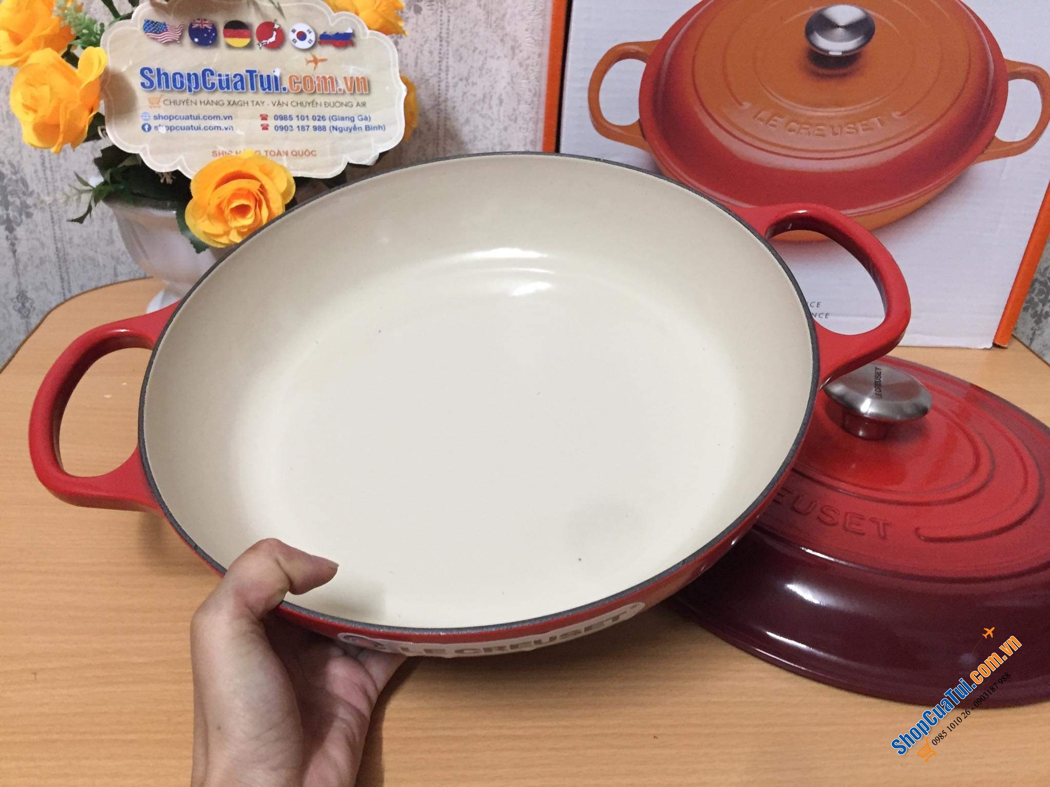 NỒI CHẢO LE CREUSET 30cm 3,2 lit màu đỏ
