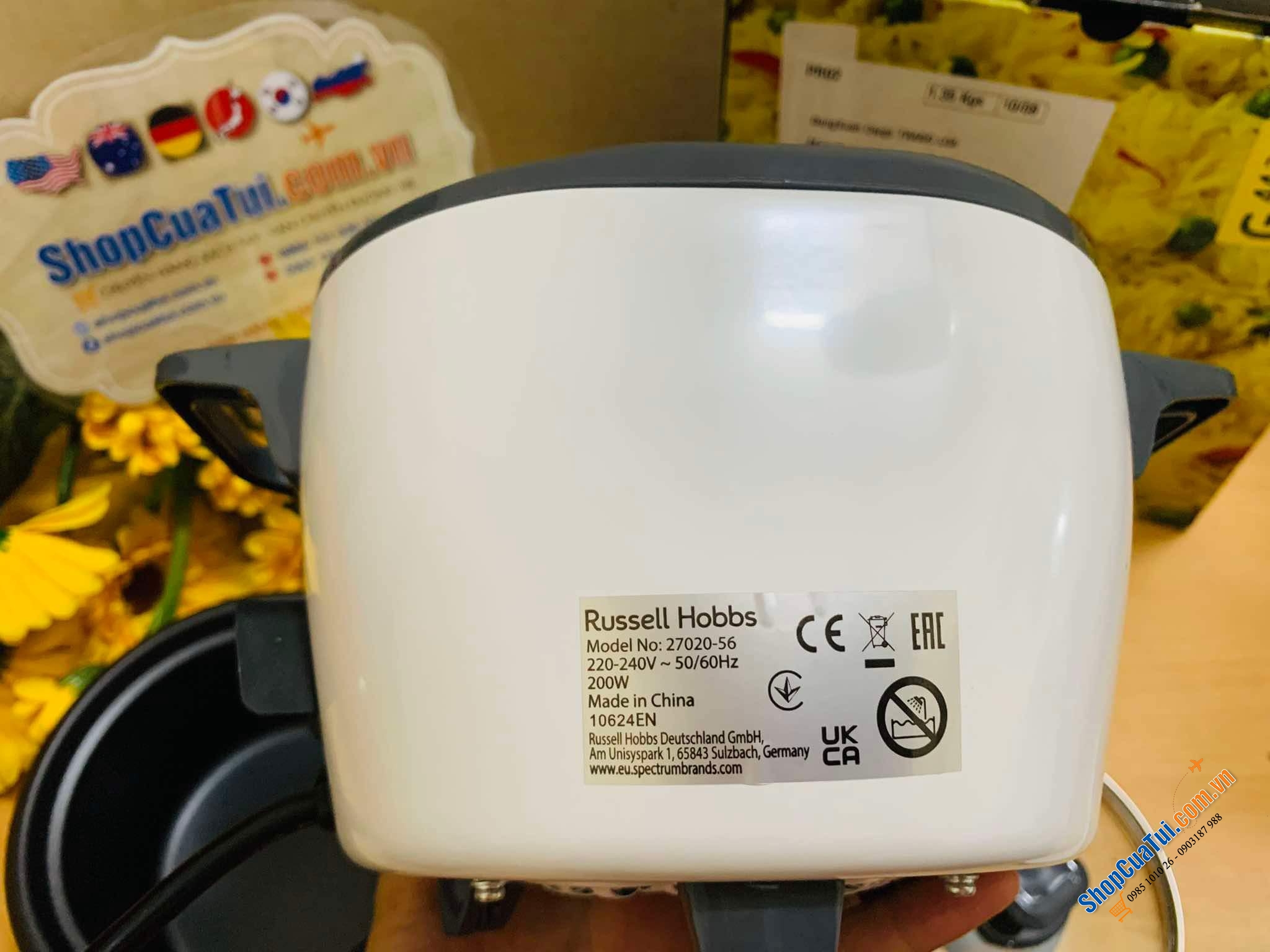 NỒI NẤU CƠM MINI RUSSELL HOBBS 27020 - NỒI CƠM 0,4 lít, nấu được 200g gạo