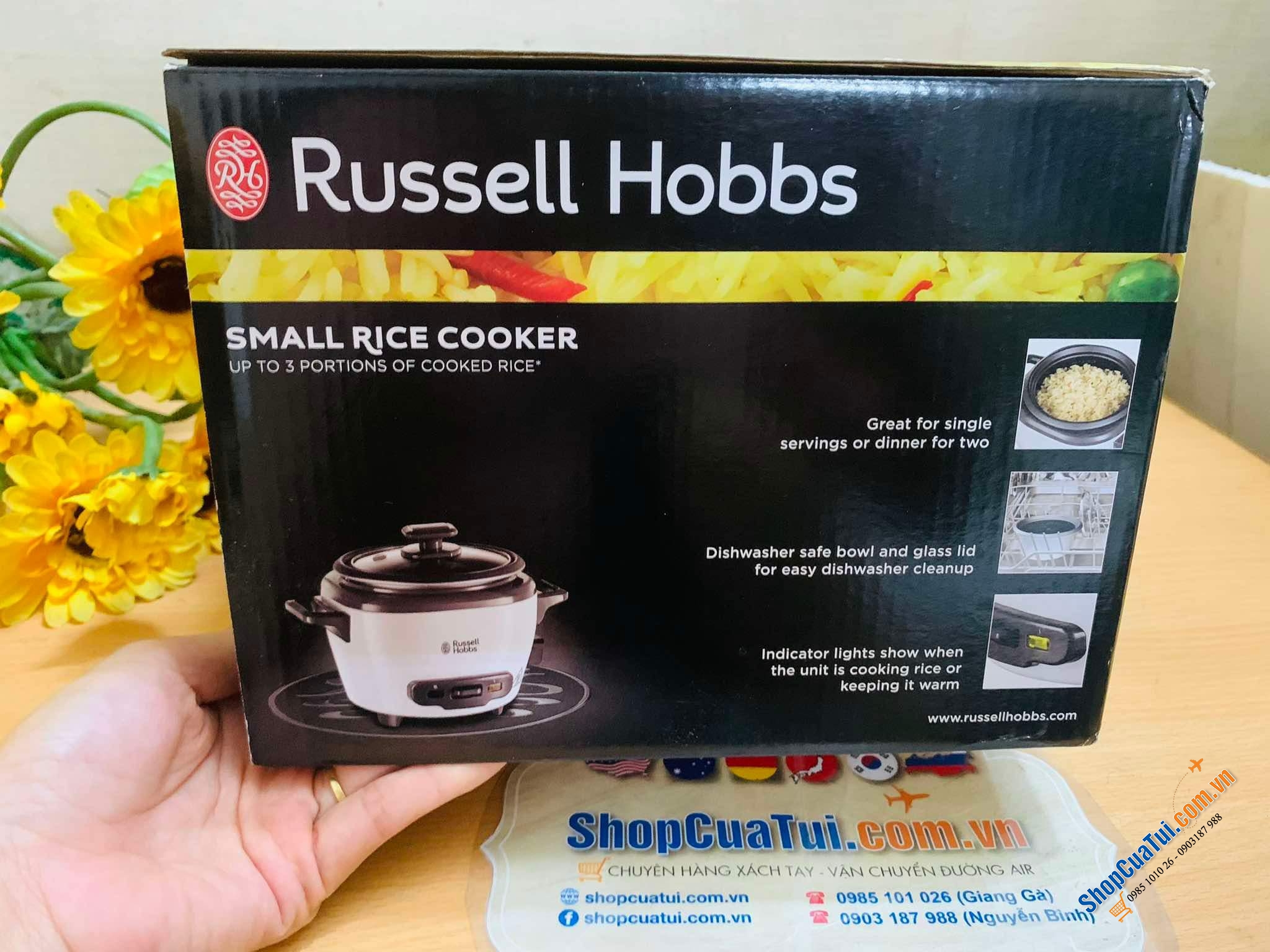 NỒI NẤU CƠM MINI RUSSELL HOBBS 27020 - NỒI CƠM 0,4 lít, nấu được 200g gạo