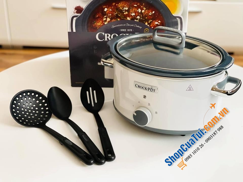 NỒI NẤU CHẬM CROCK POT 3,5 LIT MÀU TRẮNG - Món quà dành cho các bà mẹ bận rộn