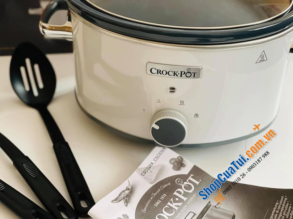 NỒI NẤU CHẬM CROCK POT 3,5 LIT MÀU TRẮNG - Món quà dành cho các bà mẹ bận rộn