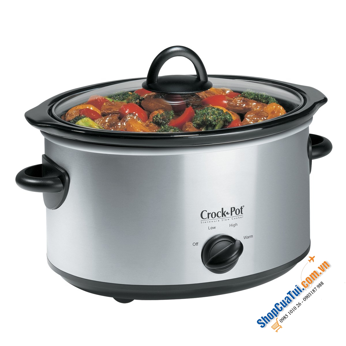 NỒI NẤU CHẬM CROCK POT 3,5 LIT MÀU TRẮNG - Món quà dành cho các bà mẹ bận rộn