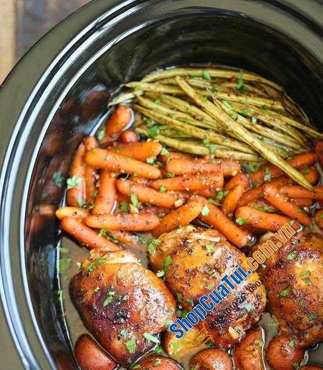 NỒI NẤU CHẬM CROCK POT 3,5 LIT MÀU TRẮNG - Món quà dành cho các bà mẹ bận rộn