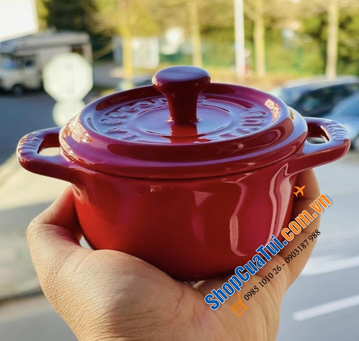 SET 4 NỒI GỐM MINI STAUB ĐỎ KÈM HỘP 10 CM.