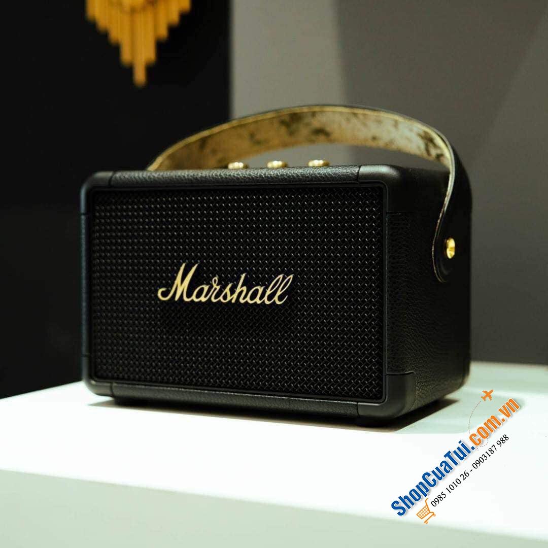 Loa Marshall Killburn 2 bản Black & Brass - Cho khả năng chơi nhạc lên tới 20 giờ chỉ trên một lần sạc, công nghệ Bluetooth 5.0 aptX, phát nhạc với bất kỳ thiết bị Bluetooth nào ở khoảng cách 9m