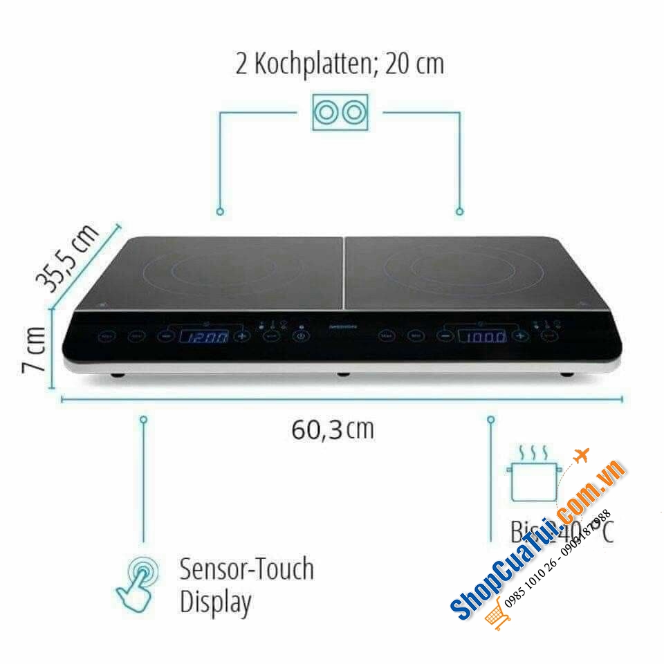 Bếp từ đôi Medion MD 15324 Hàng nội địa Đức