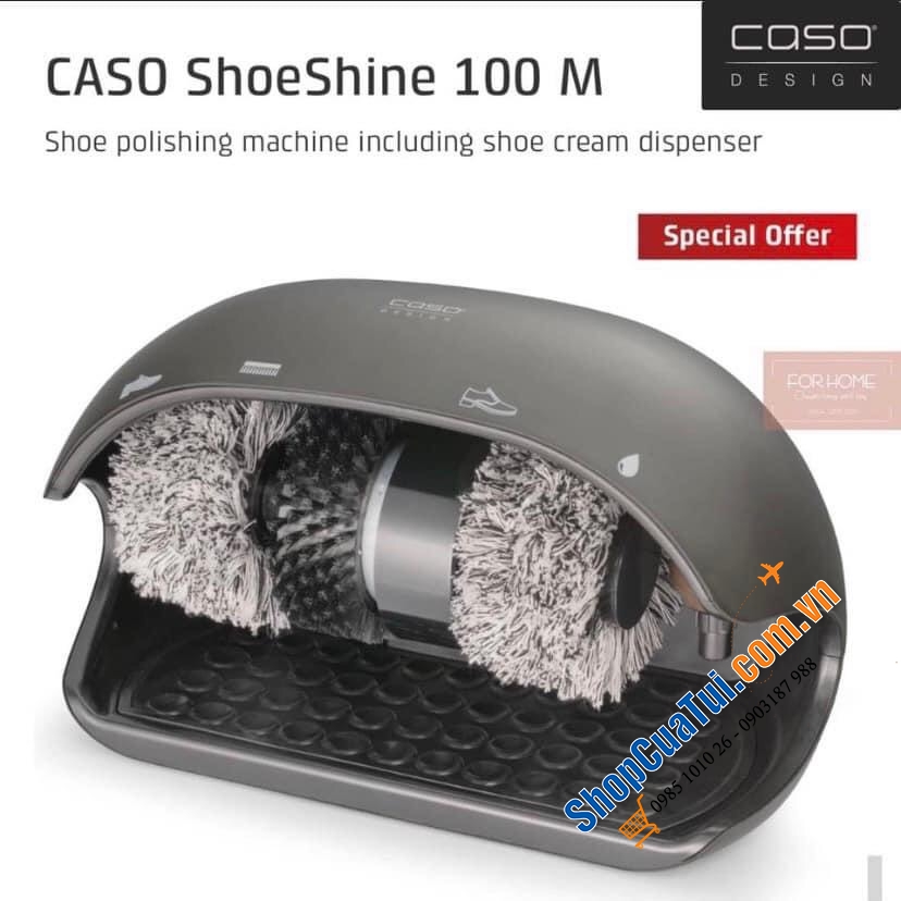 Máy đánh giày đa năng Caso 100M dùng cho mọi loại giày.