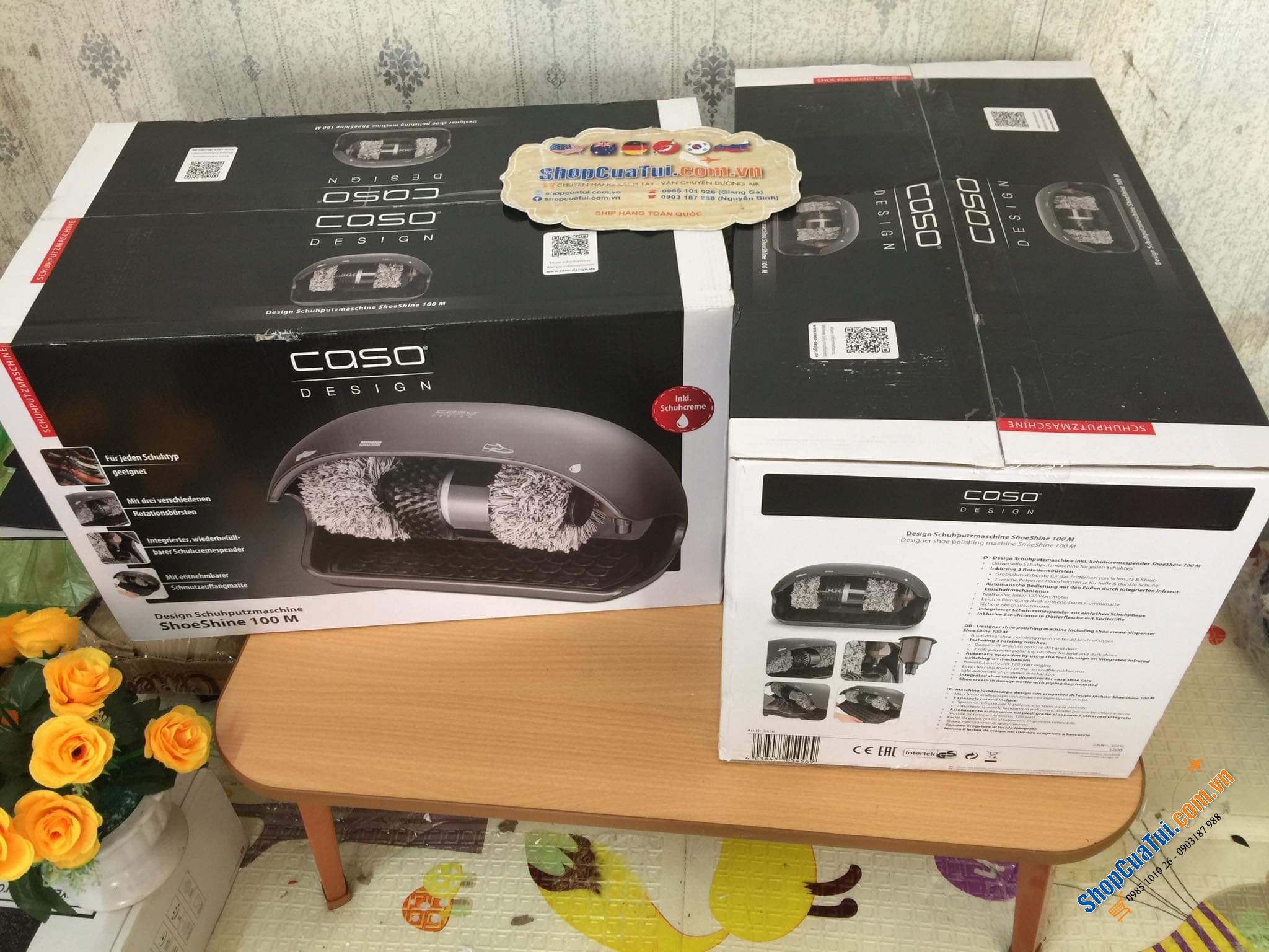 Máy đánh giày đa năng Caso 100M dùng cho mọi loại giày.