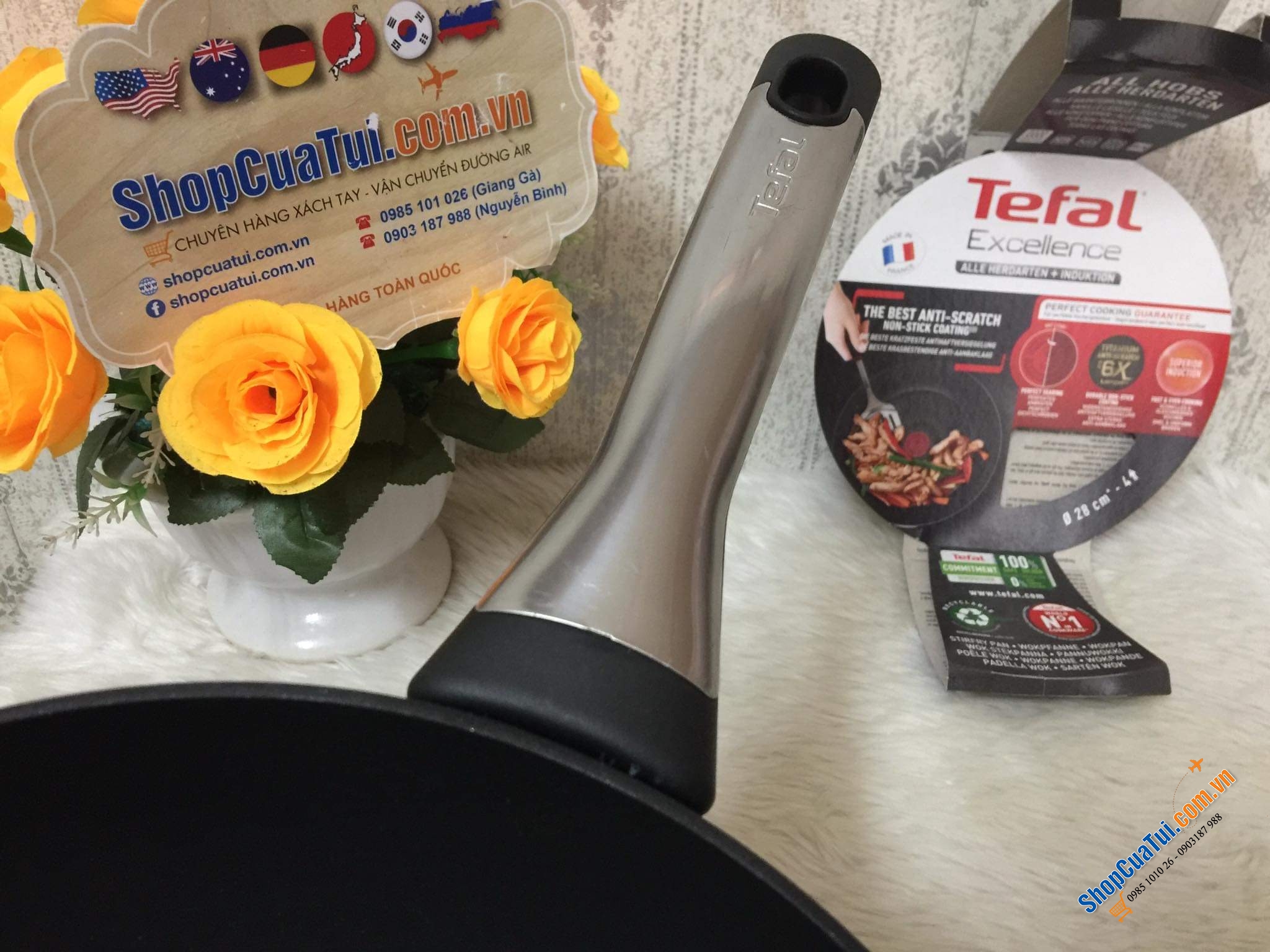 CHẢO TEFAL EXCELLENCE Chất lượng tuyệt hảo - Đủ 3 size 20; 24; 28cm; chảo sâu 28cm
