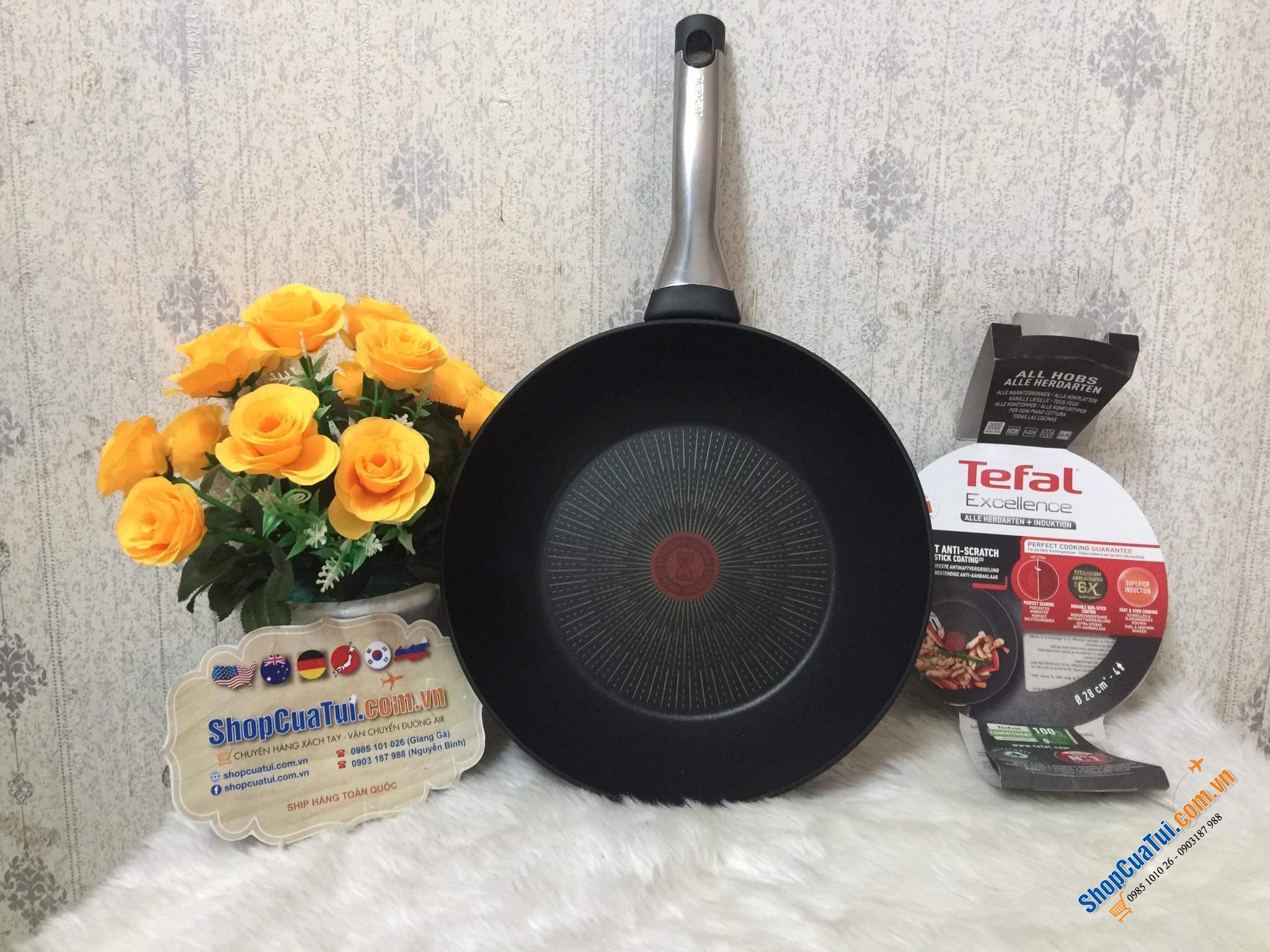 CHẢO TEFAL EXCELLENCE Chất lượng tuyệt hảo - Đủ 3 size 20; 24; 28cm; chảo sâu 28cm
