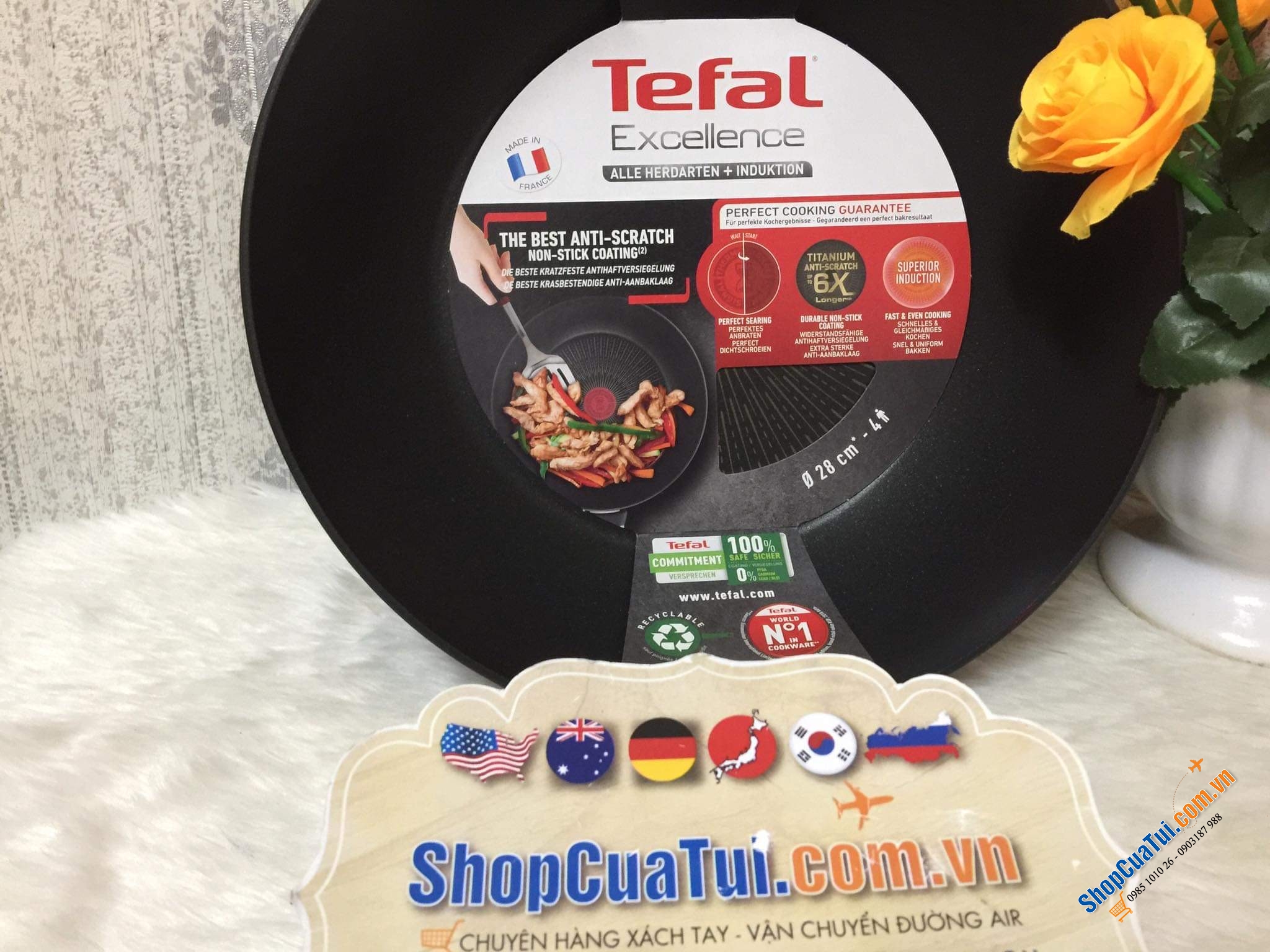 CHẢO TEFAL EXCELLENCE Chất lượng tuyệt hảo - Đủ 3 size 20; 24; 28cm; chảo sâu 28cm