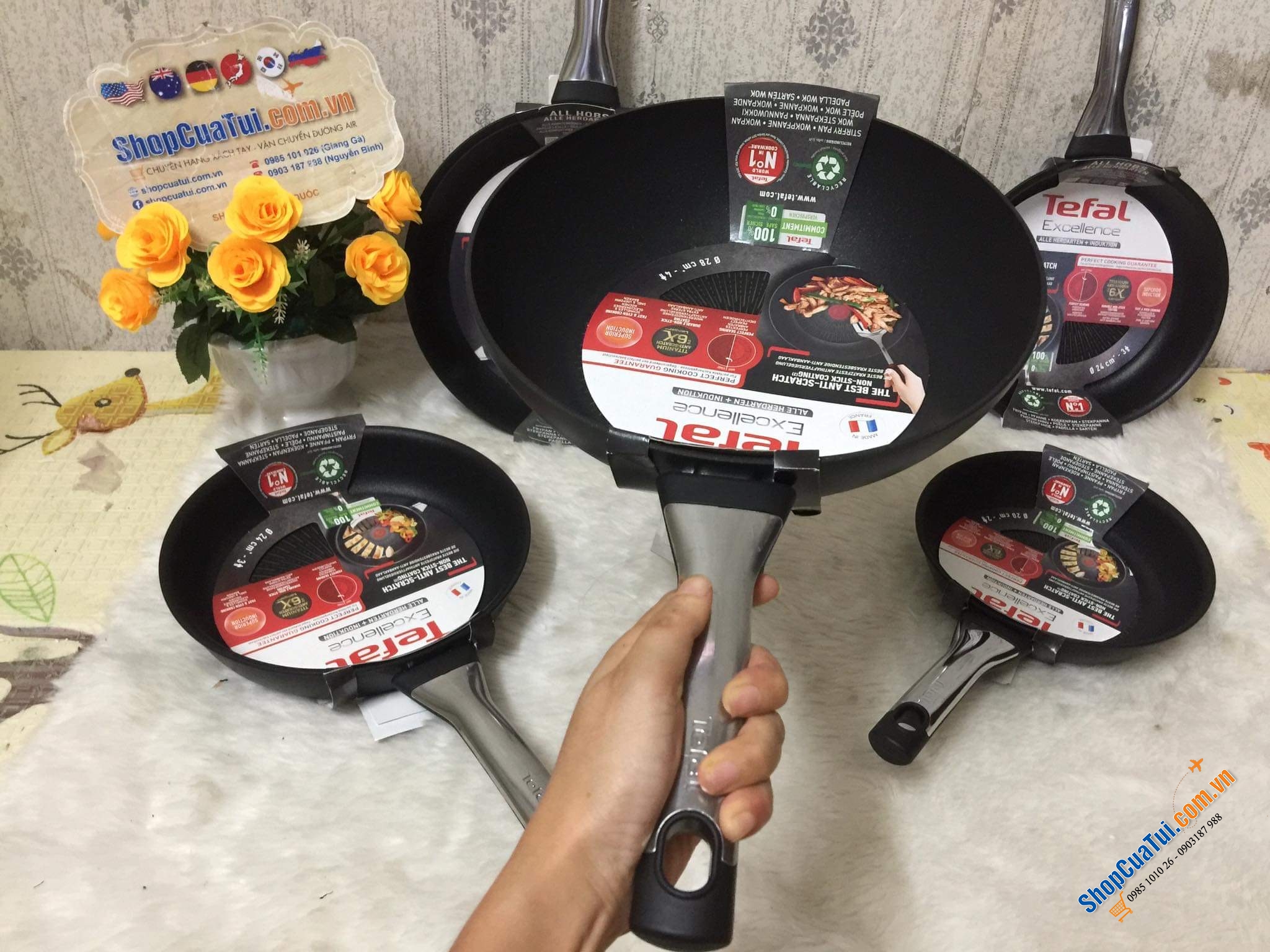 CHẢO TEFAL EXCELLENCE Chất lượng tuyệt hảo - Đủ 3 size 20; 24; 28cm; chảo sâu 28cm