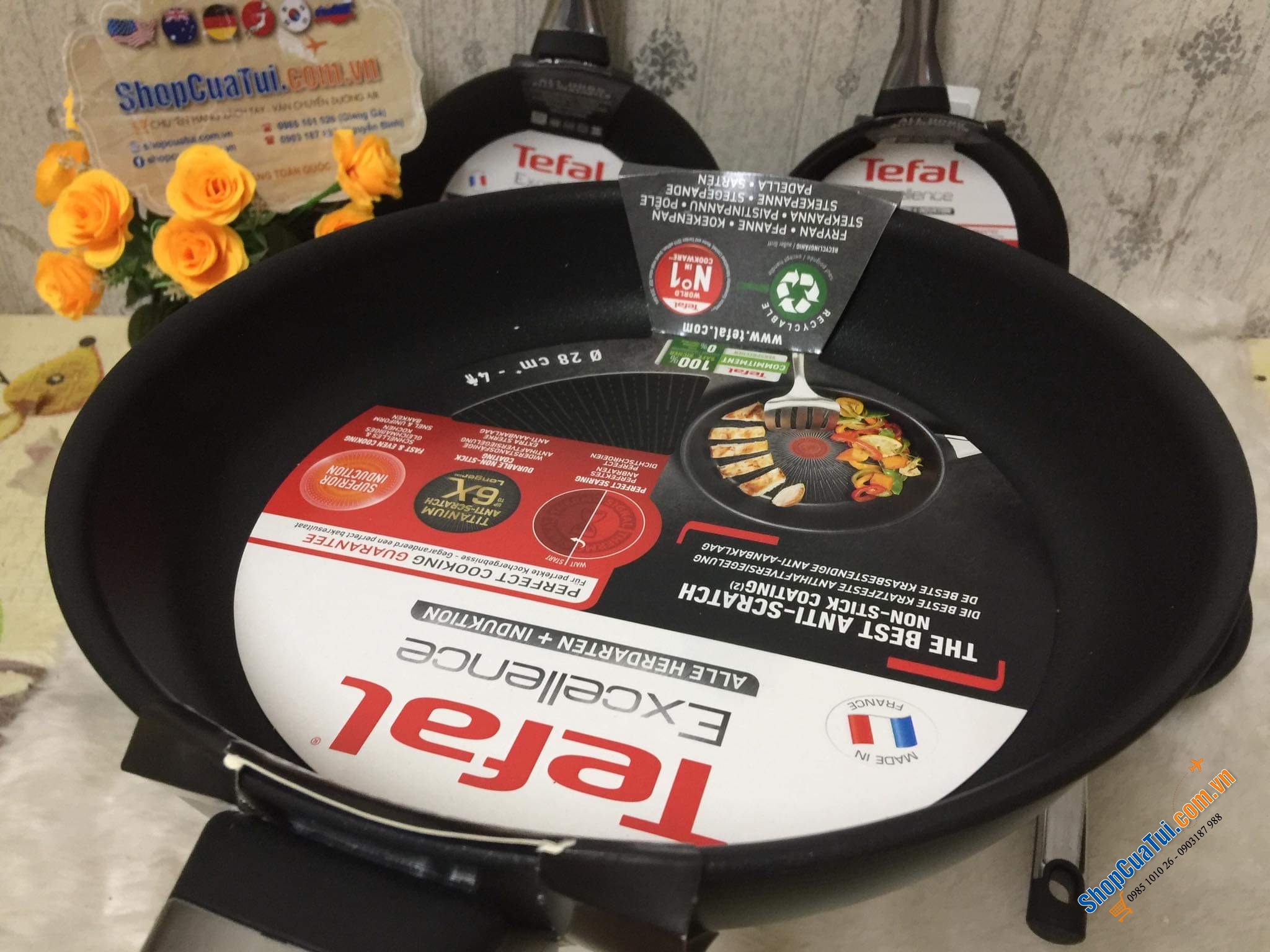 CHẢO TEFAL EXCELLENCE Chất lượng tuyệt hảo - Đủ 3 size 20; 24; 28cm; chảo sâu 28cm