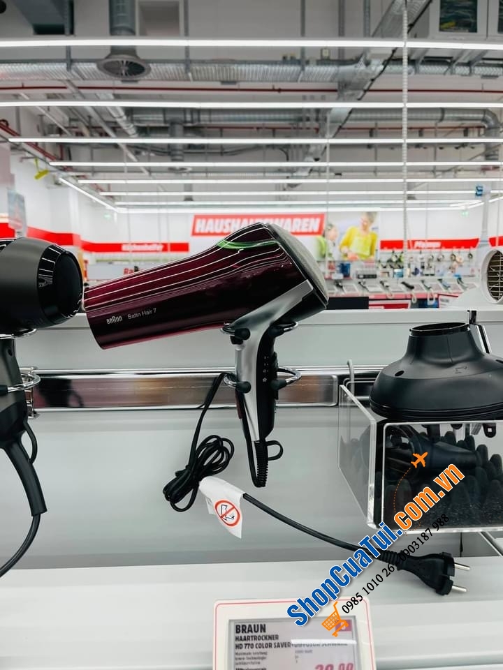 MÁY SẤY TÓC BRAUN SATIN HD770 VỚI 3 ĐẦU SẤY TẠO KIỂU