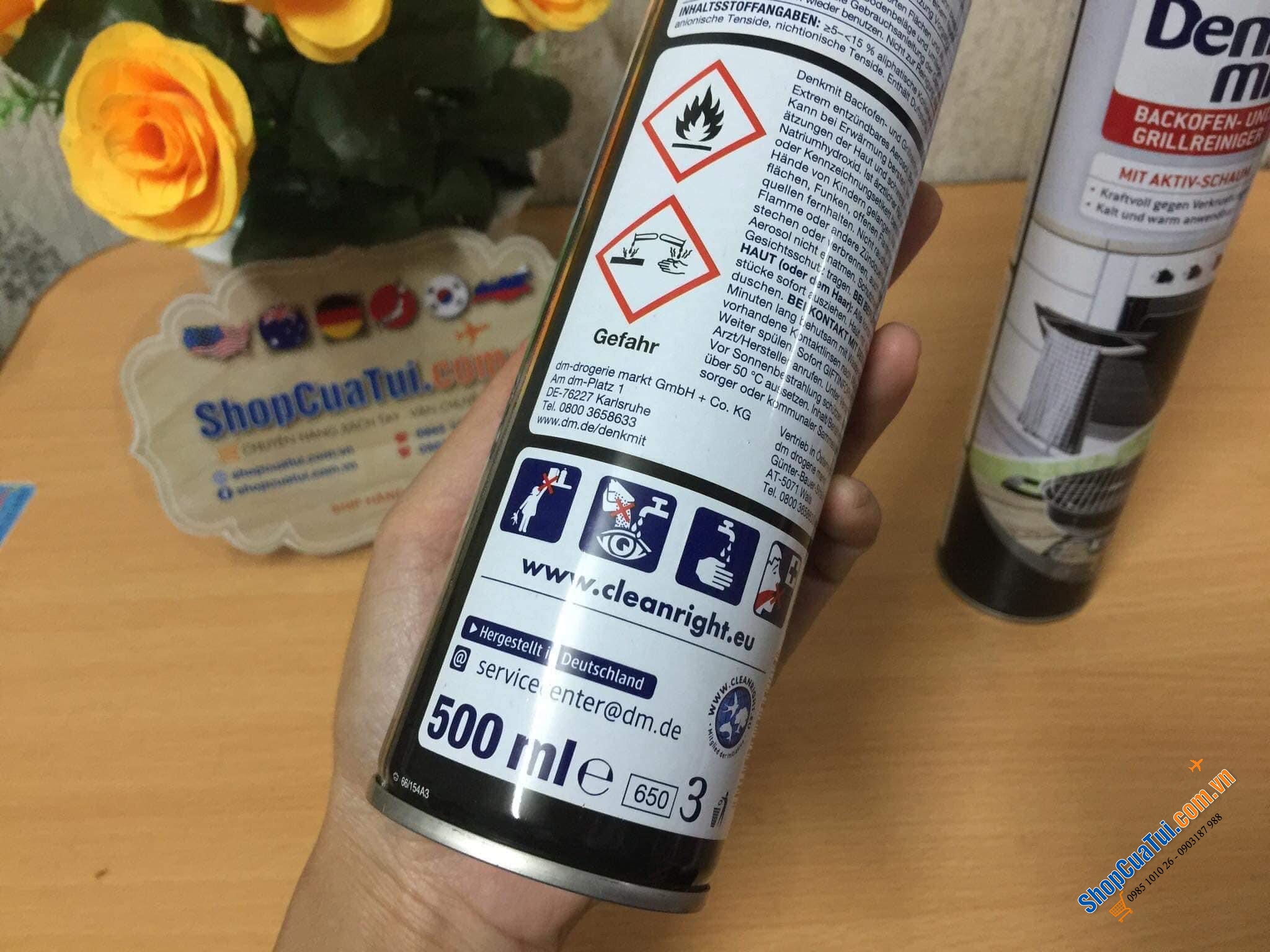 XỊT VỆ SINH LÒ NƯỚNG - LÒ VI SÓNG - NỒI CHIÊN KHÔNG DẦU DENKMIT