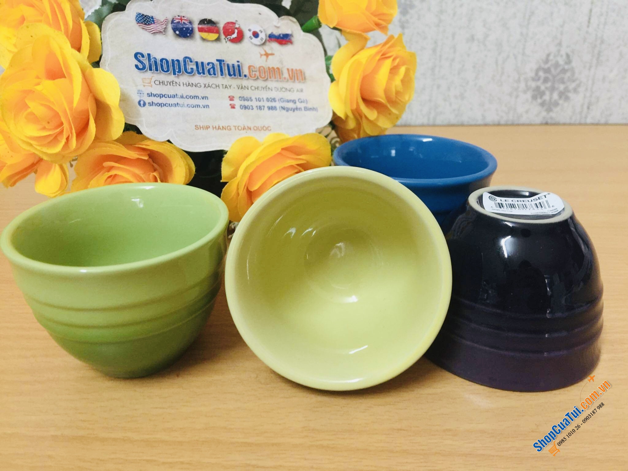 SET 4 CHÉN TRÀ LE CREUSET MÀU SẮC 100ml