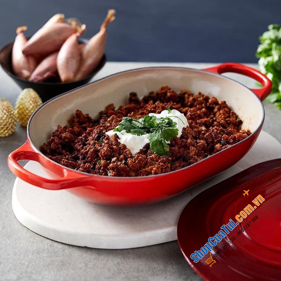 Nồi chảo LE CREUSET 31cm màu đỏ