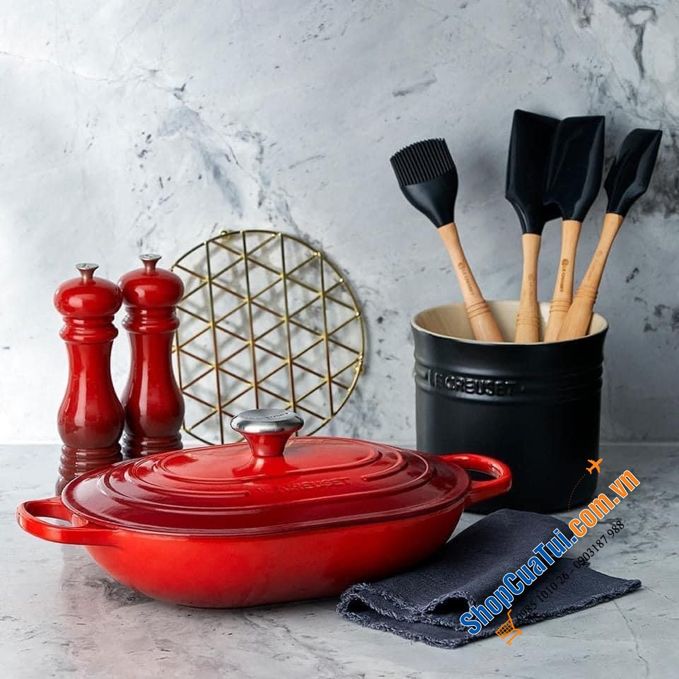 Nồi chảo LE CREUSET 31cm màu đỏ