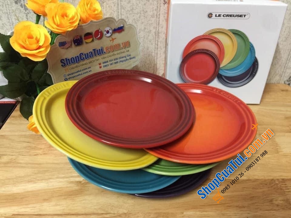 Set 6 đĩa cầu vồng Creuset 22cm.