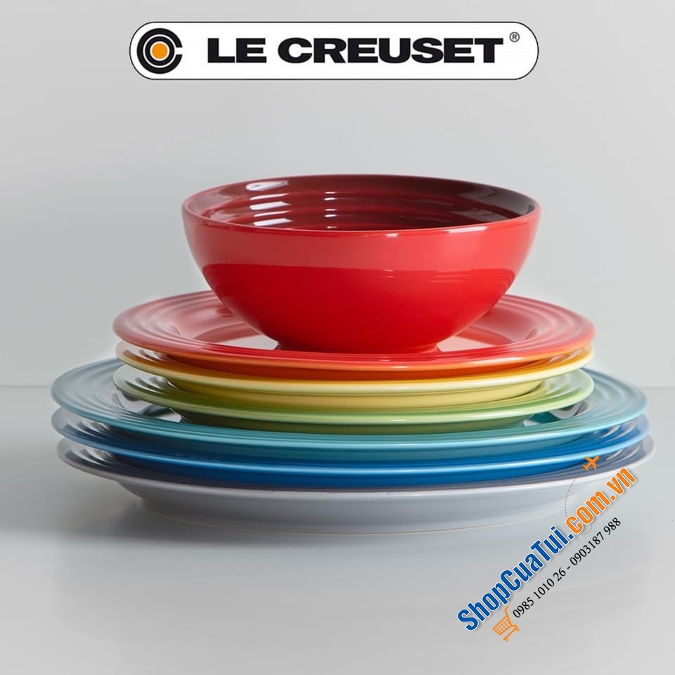 Set 6 đĩa cầu vồng Creuset 22cm.