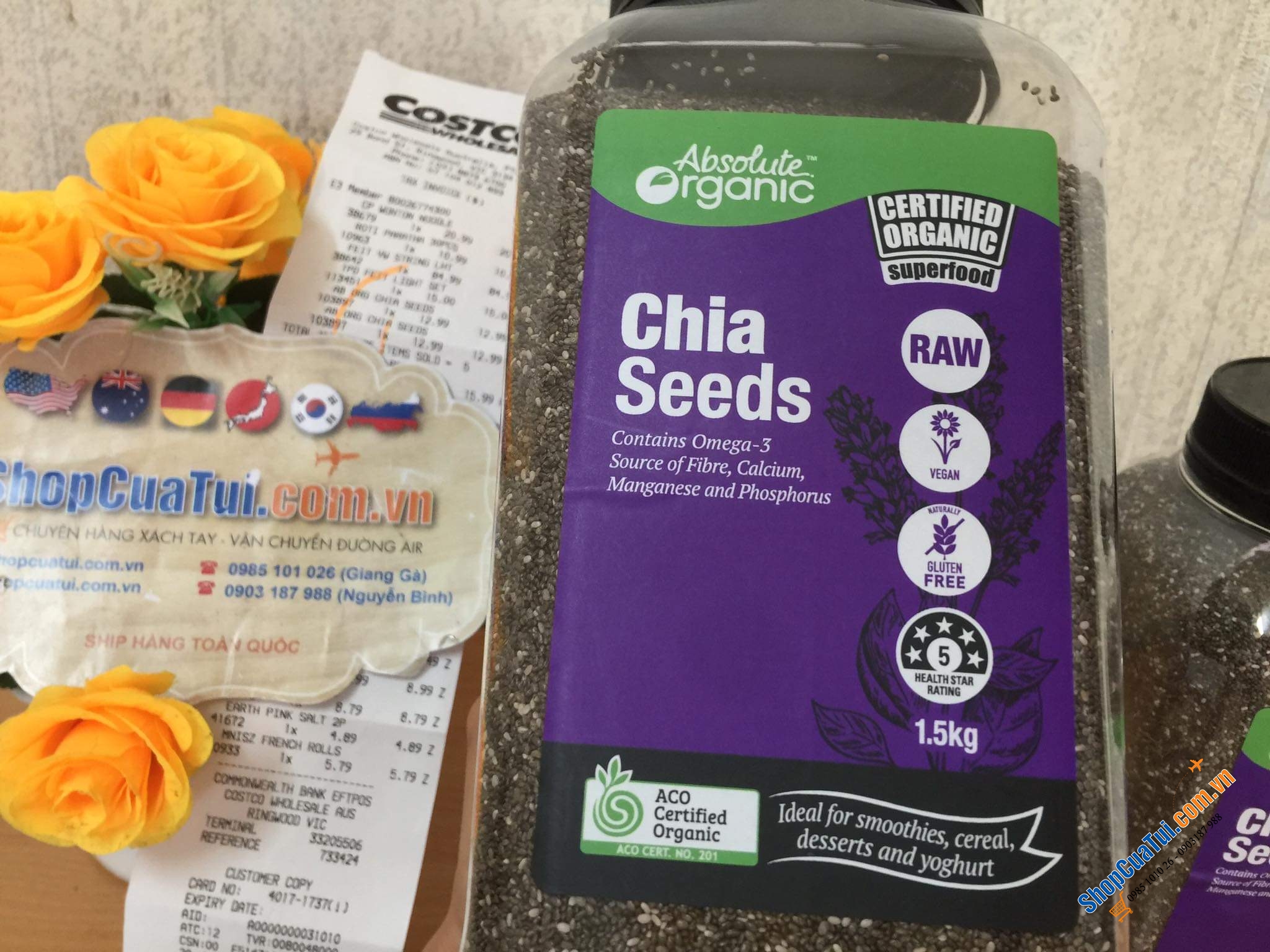 HỘP HẠT CHIA HỮU CƠ TUYỆT ĐỐI  ABSOLUTE ORGANIC CHIA SEED 1.5kg - HẠT CHIA TÍM