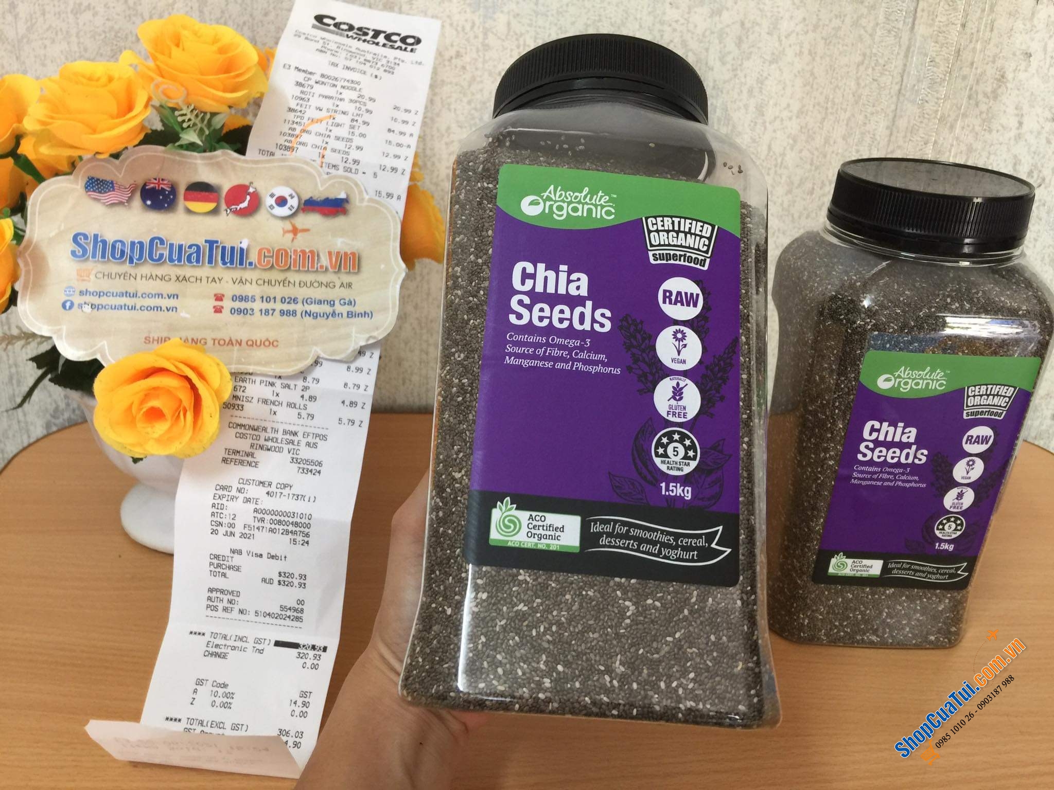 HỘP HẠT CHIA HỮU CƠ TUYỆT ĐỐI  ABSOLUTE ORGANIC CHIA SEED 1.5kg - HẠT CHIA TÍM