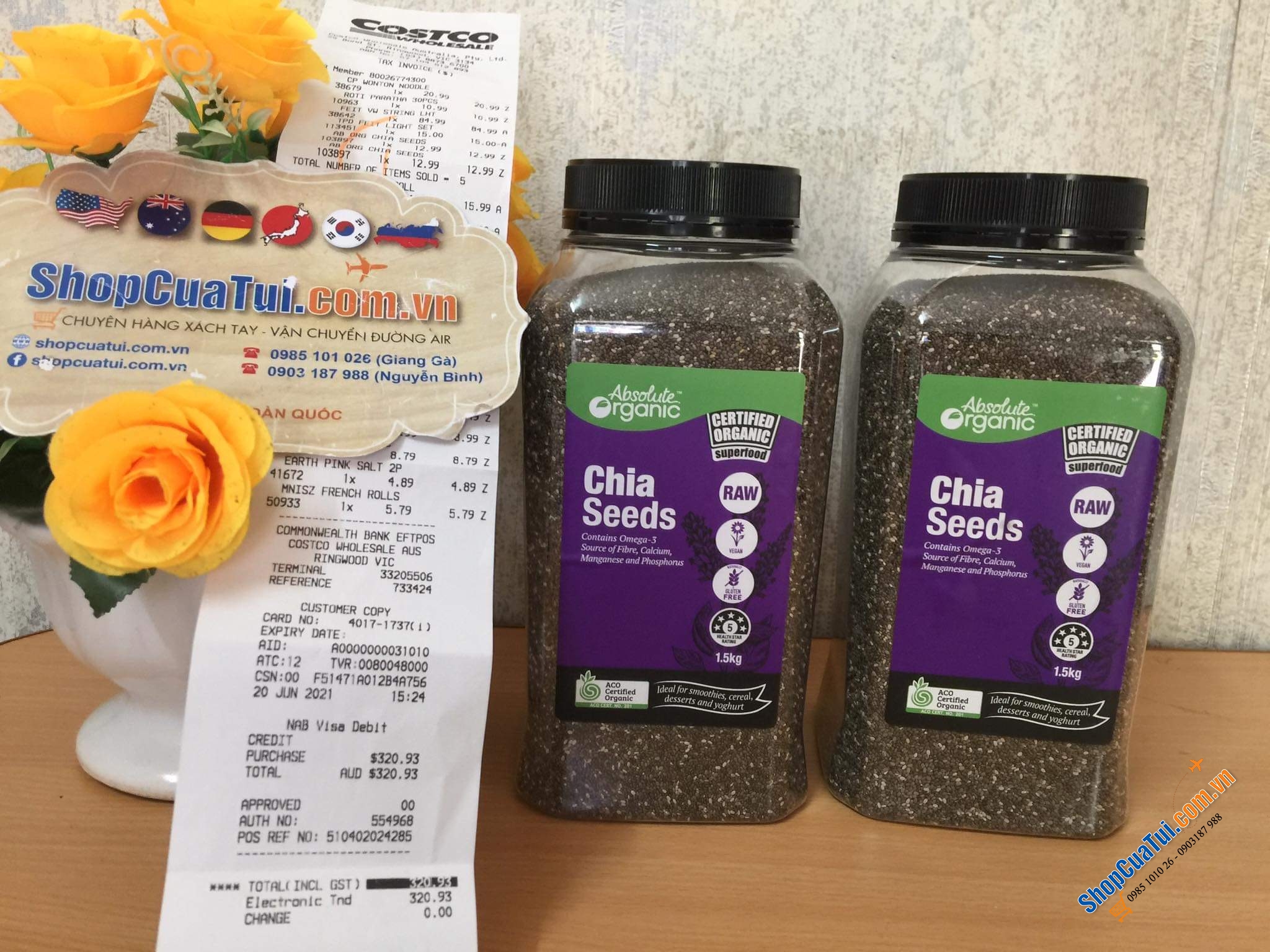 HỘP HẠT CHIA HỮU CƠ TUYỆT ĐỐI  ABSOLUTE ORGANIC CHIA SEED 1.5kg - HẠT CHIA TÍM