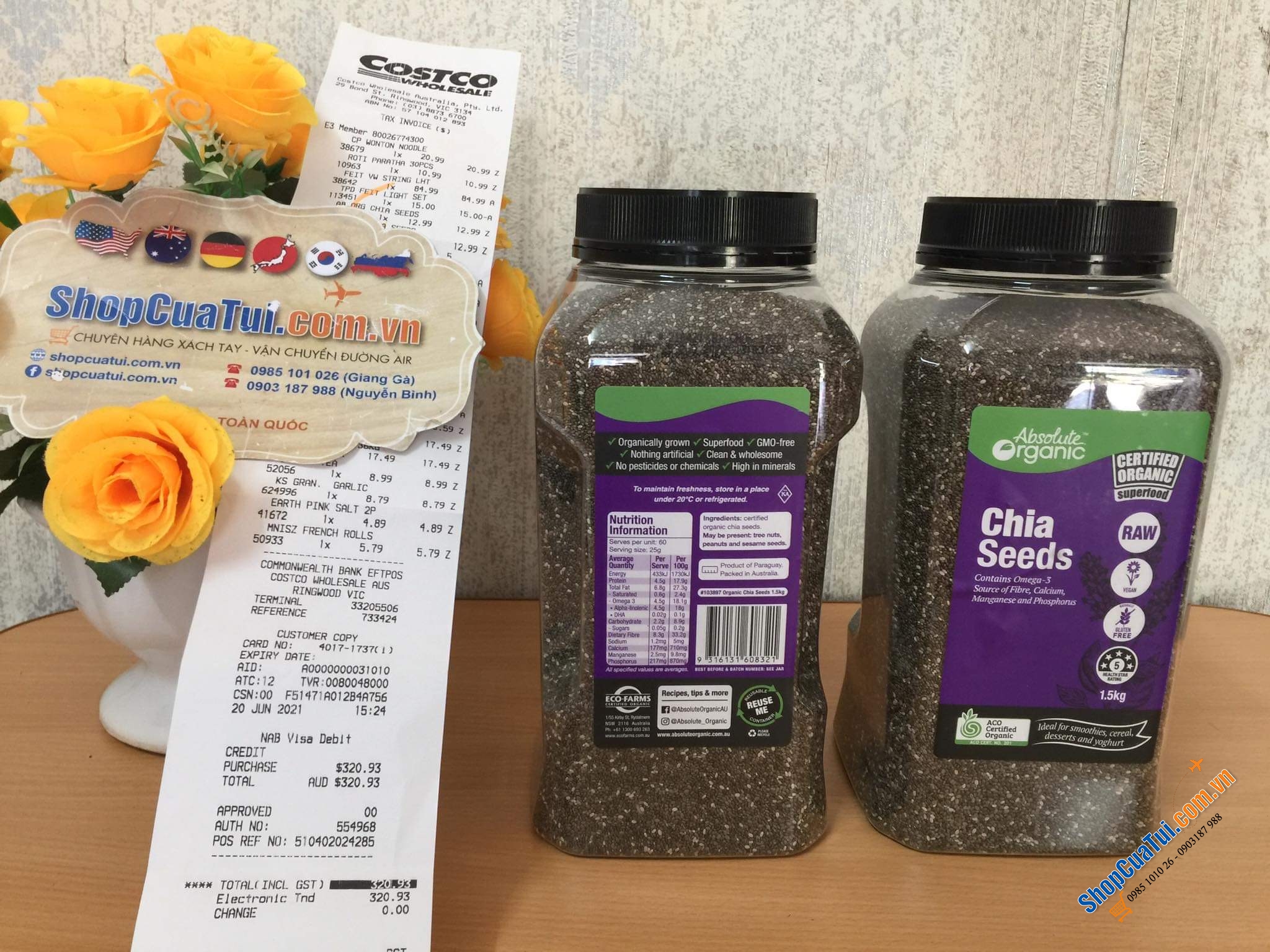 HỘP HẠT CHIA HỮU CƠ TUYỆT ĐỐI  ABSOLUTE ORGANIC CHIA SEED 1.5kg - HẠT CHIA TÍM