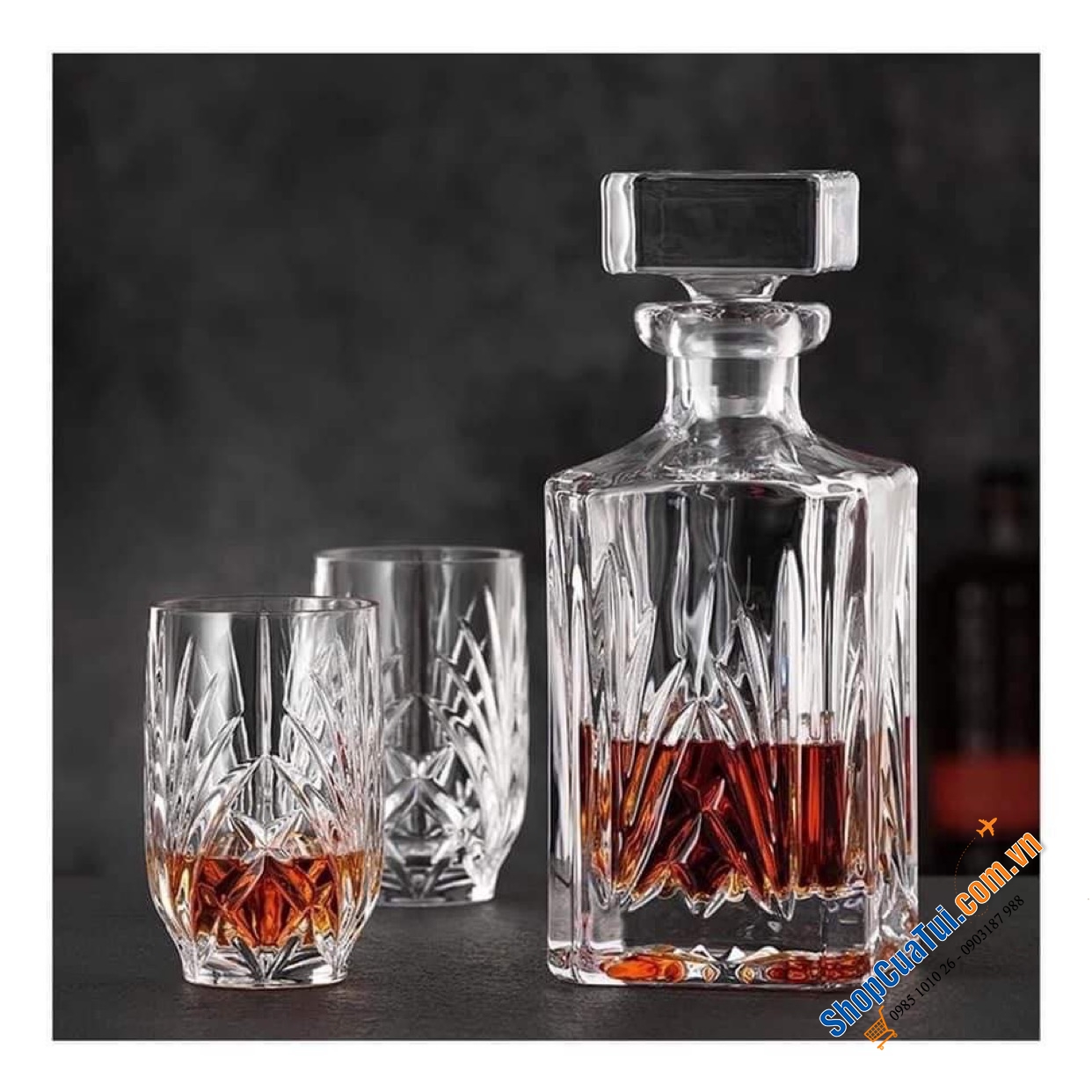 Bộ bình cốc Nachtmann Palais Whisky 102966 gồm 1 bình 750ml và 2 cốc 265ml