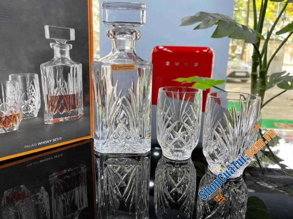 Bộ bình cốc Nachtmann Palais Whisky 102966 gồm 1 bình 750ml và 2 cốc 265ml