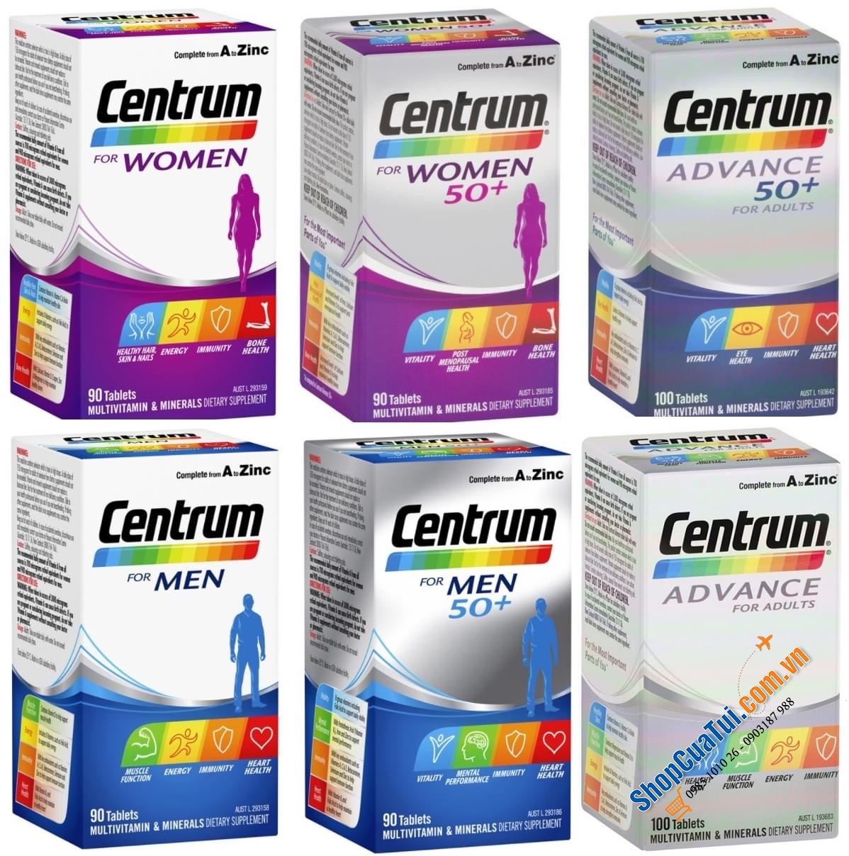 Centrum For Women 50+ 90 Tablets - Vitamin tổng hợp cho nữ trên 50 tuổi lọ 90 viên