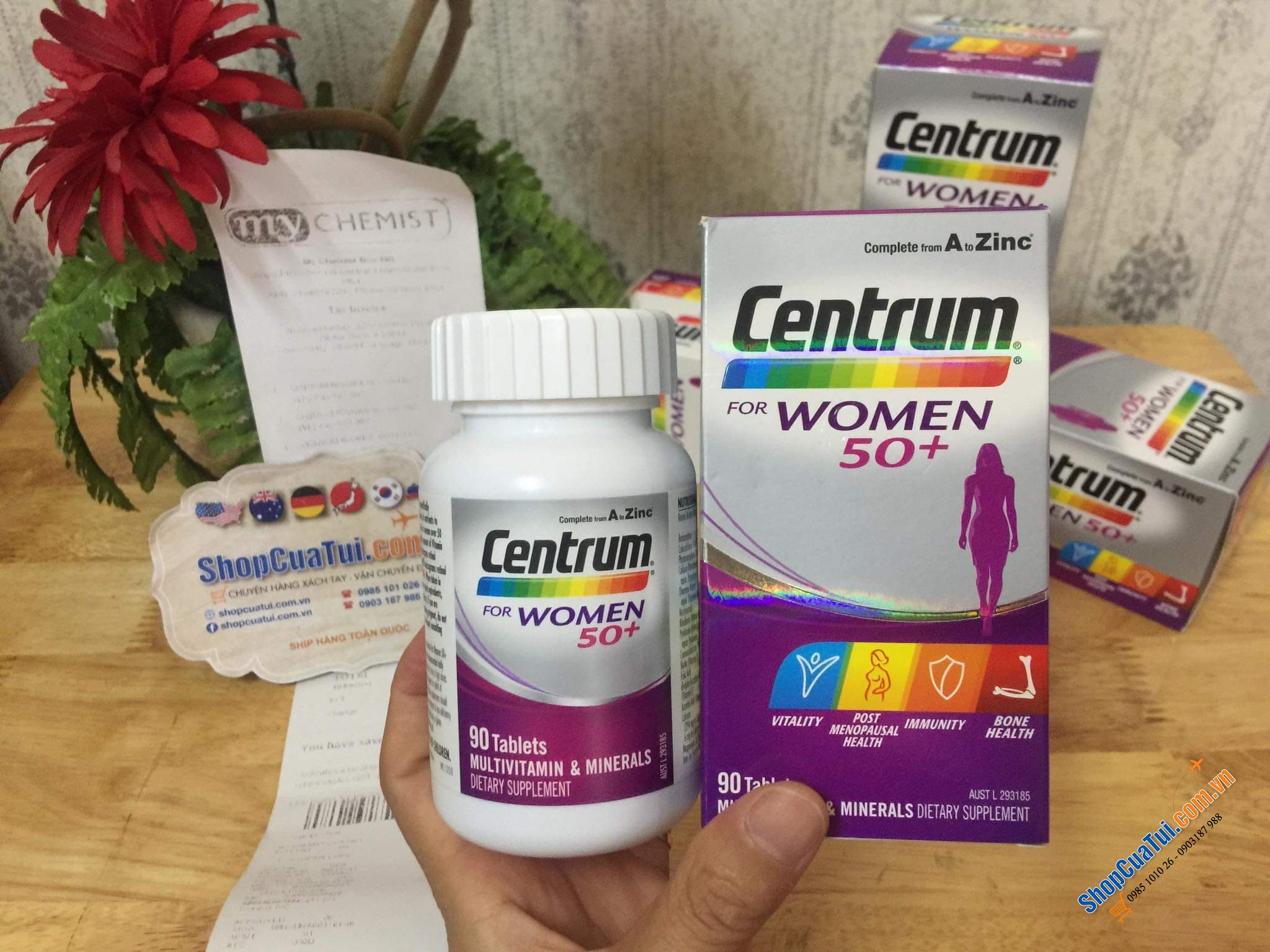 Centrum For Women 50+ 90 Tablets - Vitamin tổng hợp cho nữ trên 50 tuổi lọ 90 viên