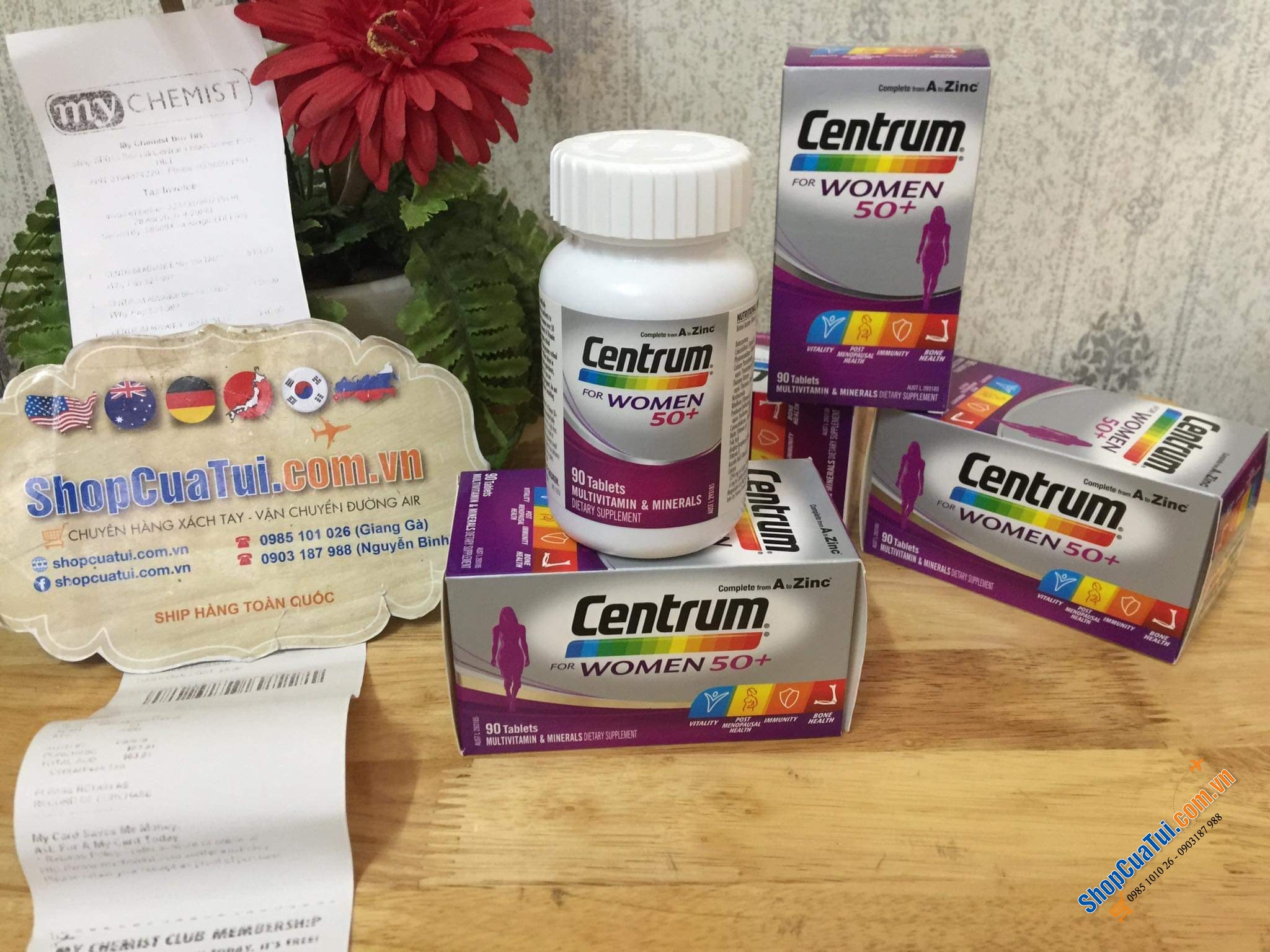 Centrum For Women 50+ 90 Tablets - Vitamin tổng hợp cho nữ trên 50 tuổi lọ 90 viên