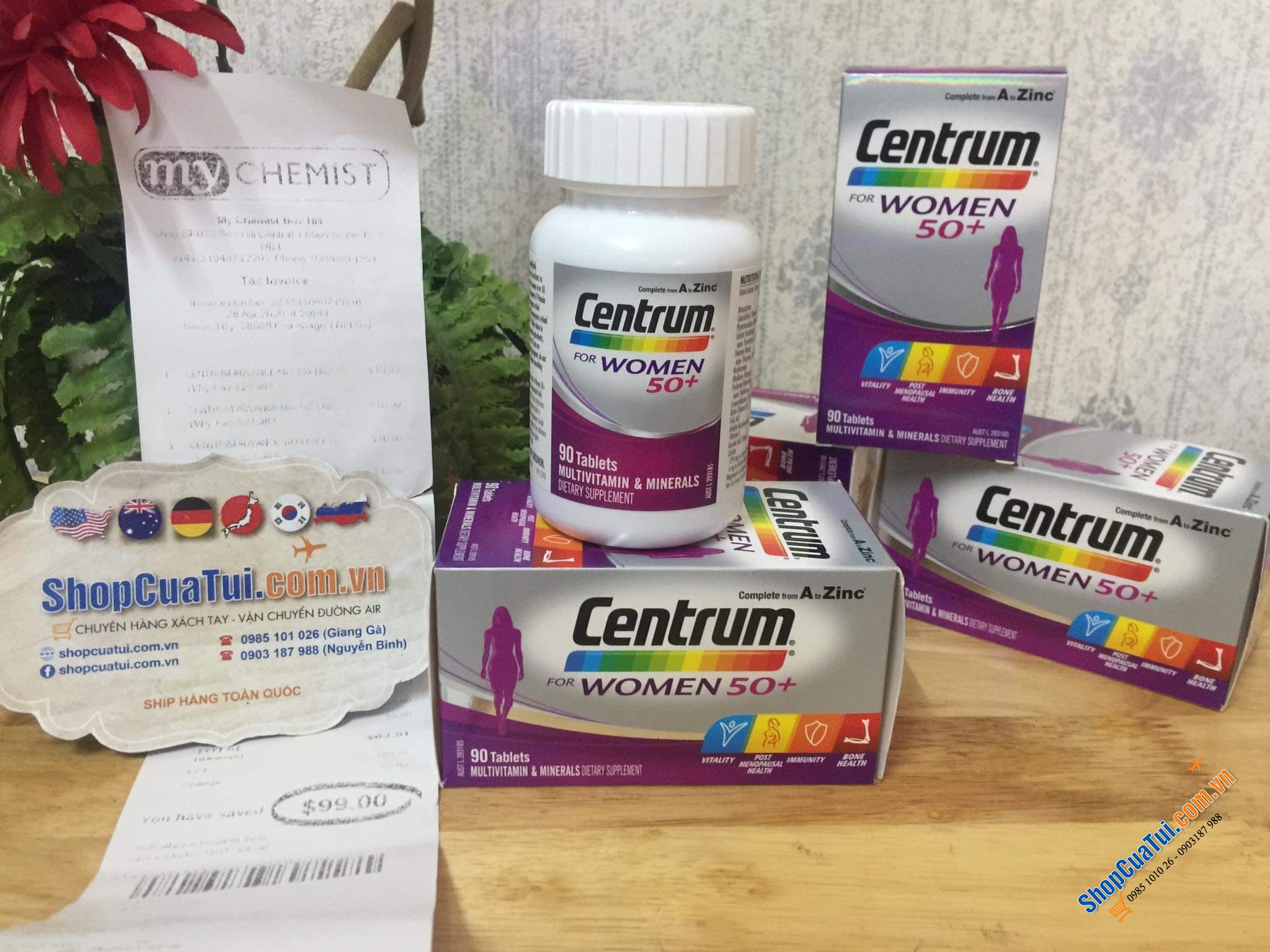 Centrum For Women 50+ 90 Tablets - Vitamin tổng hợp cho nữ trên 50 tuổi lọ 90 viên