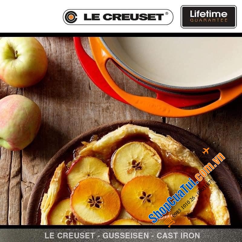 CHẢO RÁN - KHUÔN BÁNH - KHUÔN NƯỚNG LE CREUSET TATIN 25 CM - MÀU ĐỎ