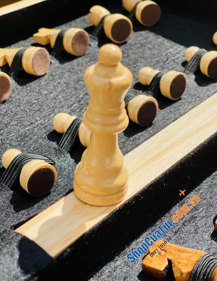 Bộ cờ vua gỗ Natural Games - Bộ lớn có quai xách